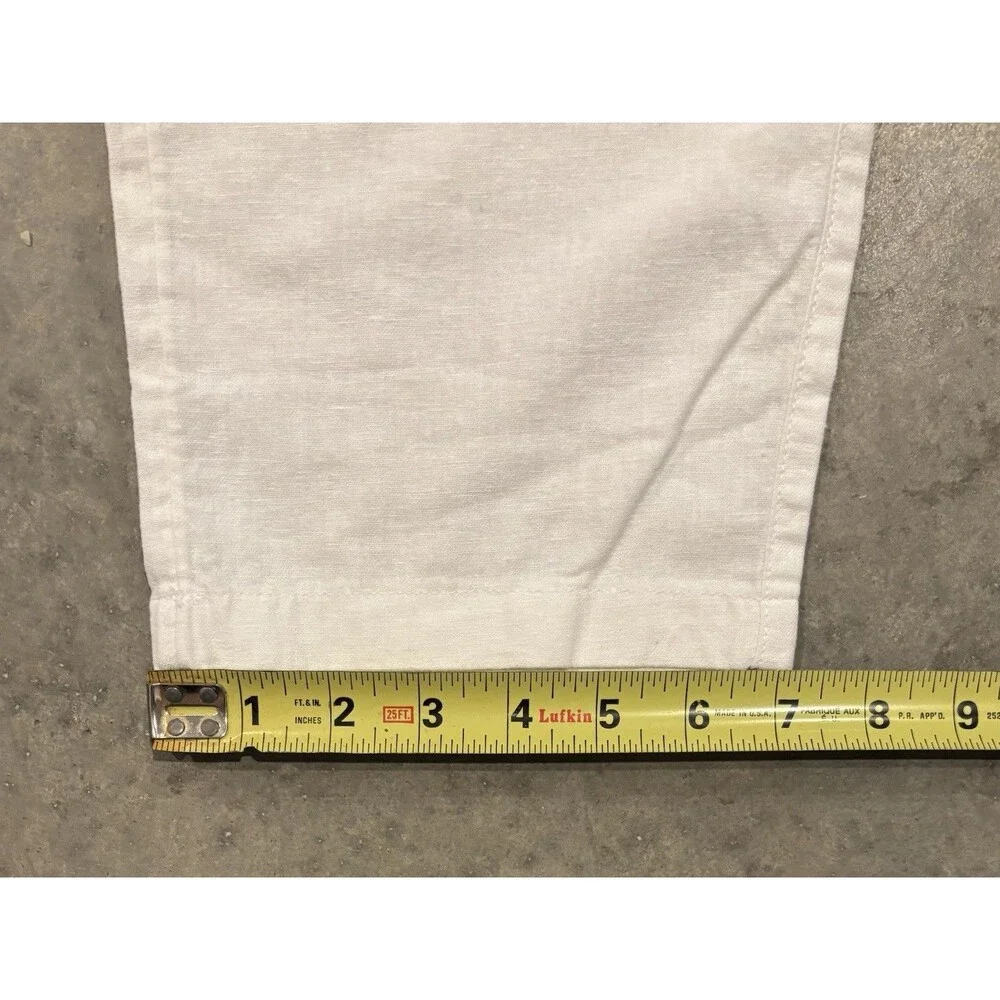 Porter & Ash Linen Blend Pants White Straight Fit Textured Men’s 32x29 NWT